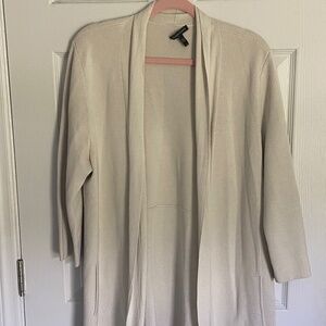 FINAL DAYS Eileen Fisher Bone silk and cotton blend cardigan